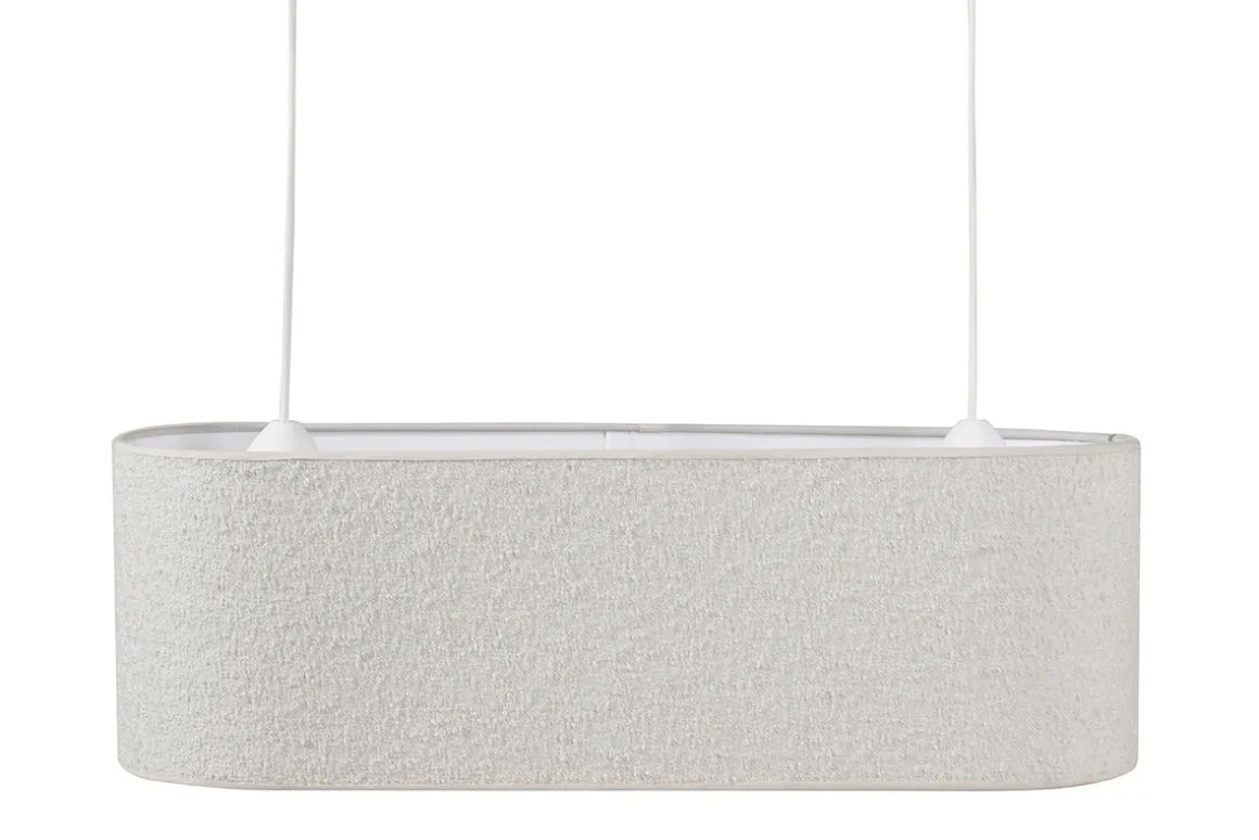 Miliboo Suspension|Suspension-Abat-jour pour suspension double en tissu effet laine bouclée écru L62 cm TESSA