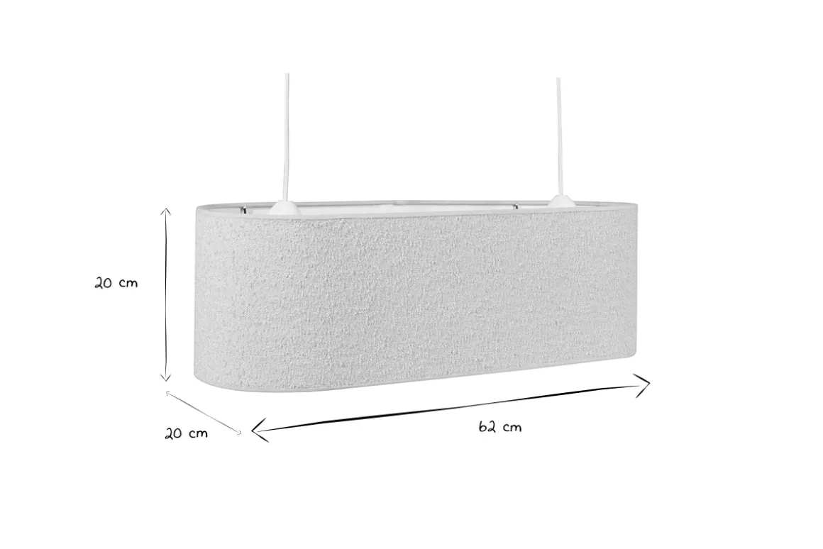 Miliboo Suspension|Suspension-Abat-jour pour suspension double en tissu effet laine bouclée écru L62 cm TESSA