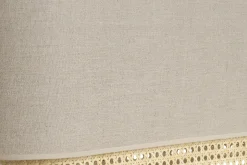 Miliboo Suspension|Suspension-Abat-jour pour suspension double en lin beige et cannage rotin naturel L62 cm TIWY