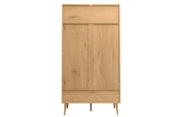Miliboo Armoire-Armoire finition bois clair, cannage en rotin et métal noir H190 cm MANILLE