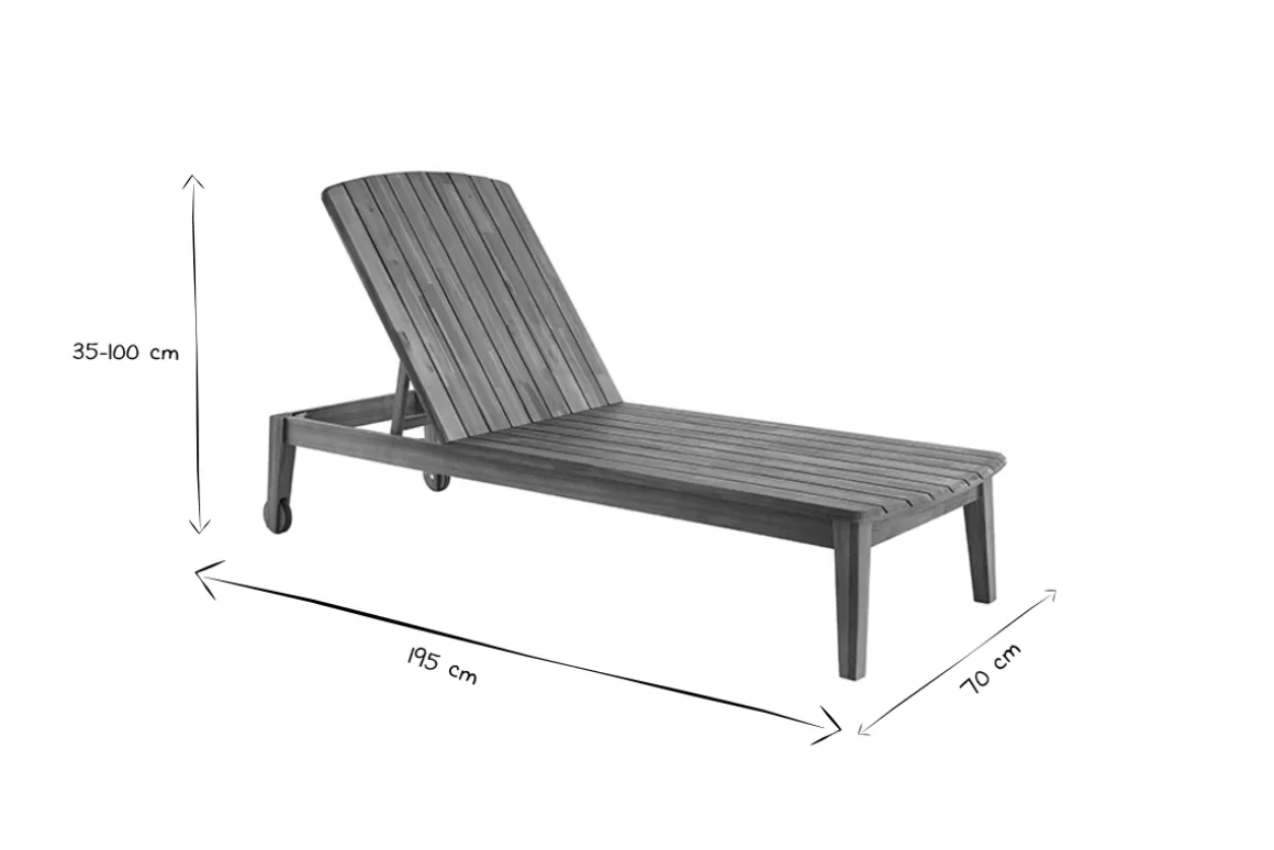 Miliboo Chaise Longue-Bain de soleil en bois massif CANOPEE