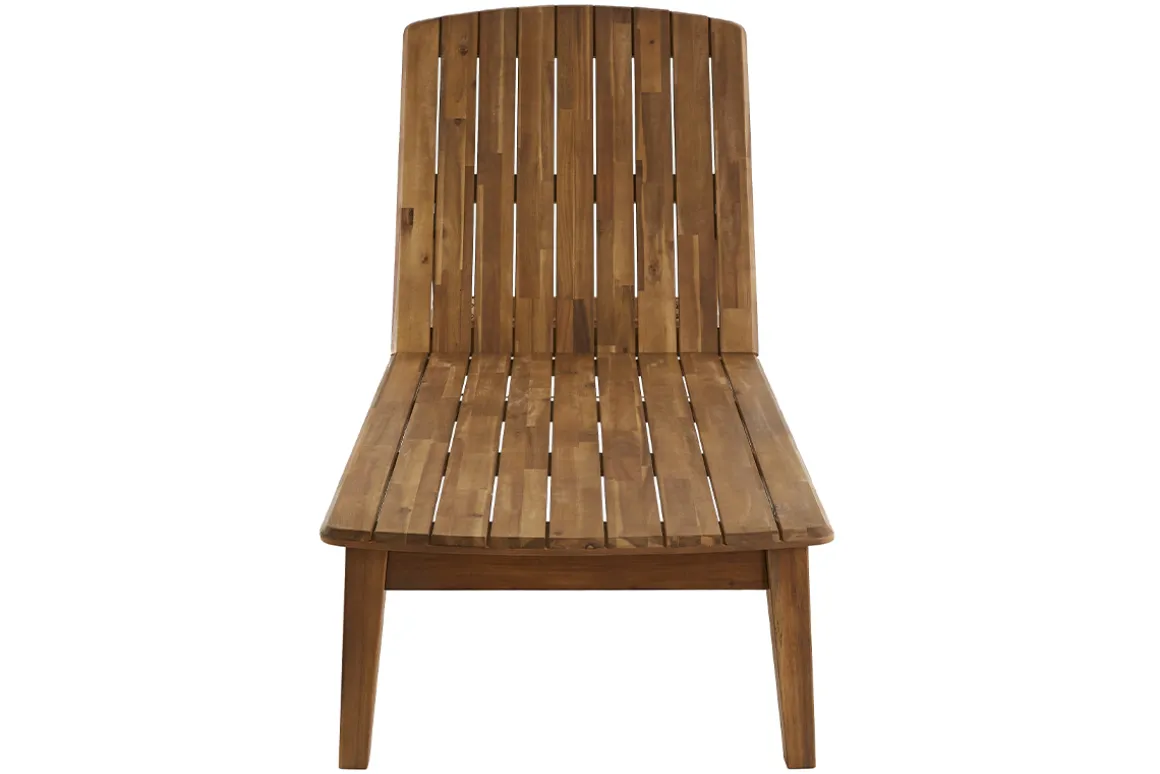 Miliboo Chaise Longue-Bain de soleil en bois massif CANOPEE