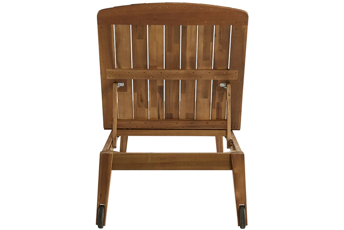 Miliboo Chaise Longue-Bain de soleil en bois massif CANOPEE