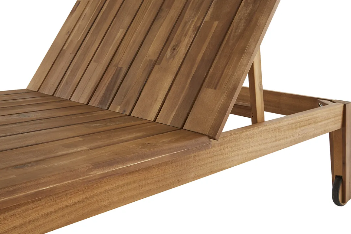 Miliboo Chaise Longue-Bain de soleil en bois massif CANOPEE