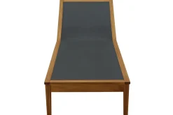 Miliboo Chaise Longue-Bain de soleil gris foncé et bois massif NAVEEN