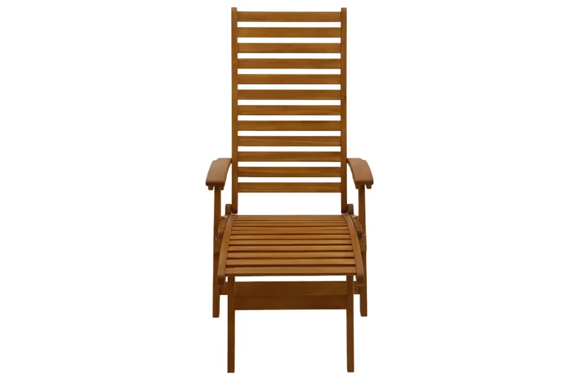 Miliboo Chaise Longue-Bain de soleil inclinable 3 positions en bois massif RIO