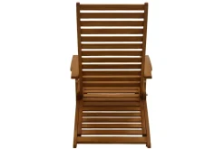 Miliboo Chaise Longue-Bain de soleil inclinable 3 positions en bois massif RIO