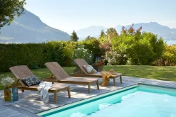 Miliboo Chaise Longue-Bains de soleil en bois massif (lot de 2) CANOPEE