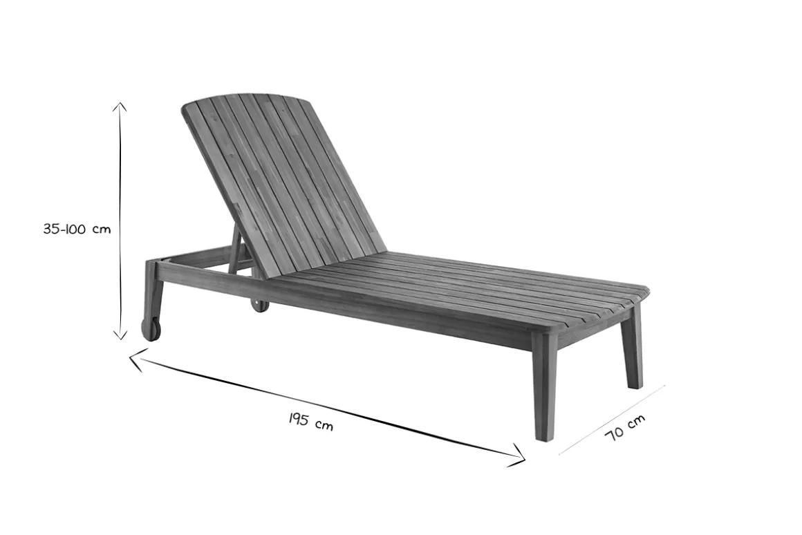Miliboo Chaise Longue-Bains de soleil en bois massif (lot de 2) CANOPEE