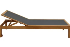 Miliboo Chaise Longue-Bains de soleil gris foncé et bois massif (lot de 2) NAVEEN