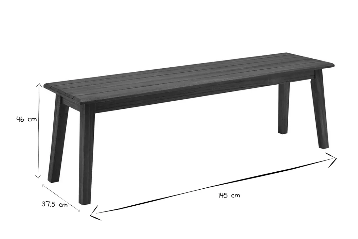 Miliboo Banc|Chaise De Jardin-Banc de jardin bois massif L145 cm CANOPEE