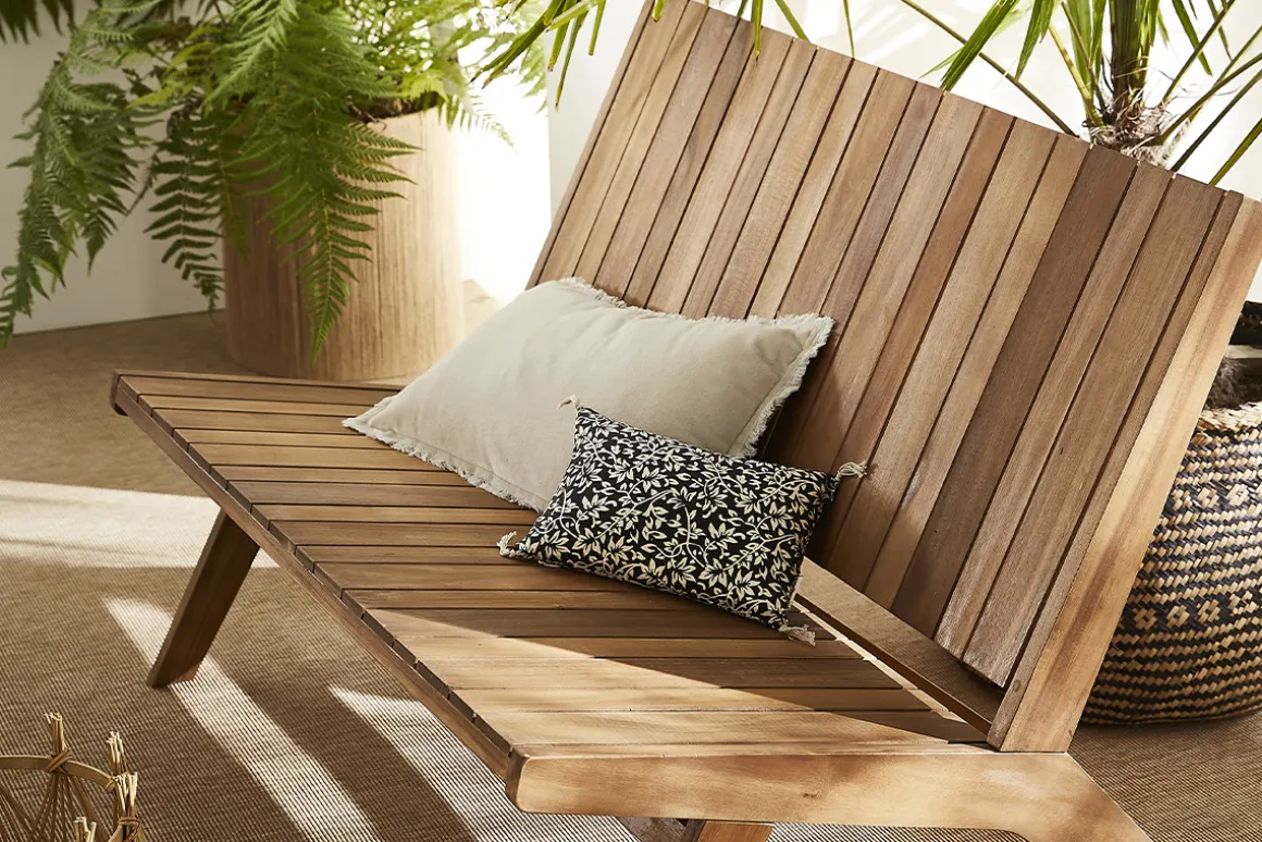 Miliboo Salon De Jardin-Banc de jardin en bois massif 2 places L116 cm TIDAK