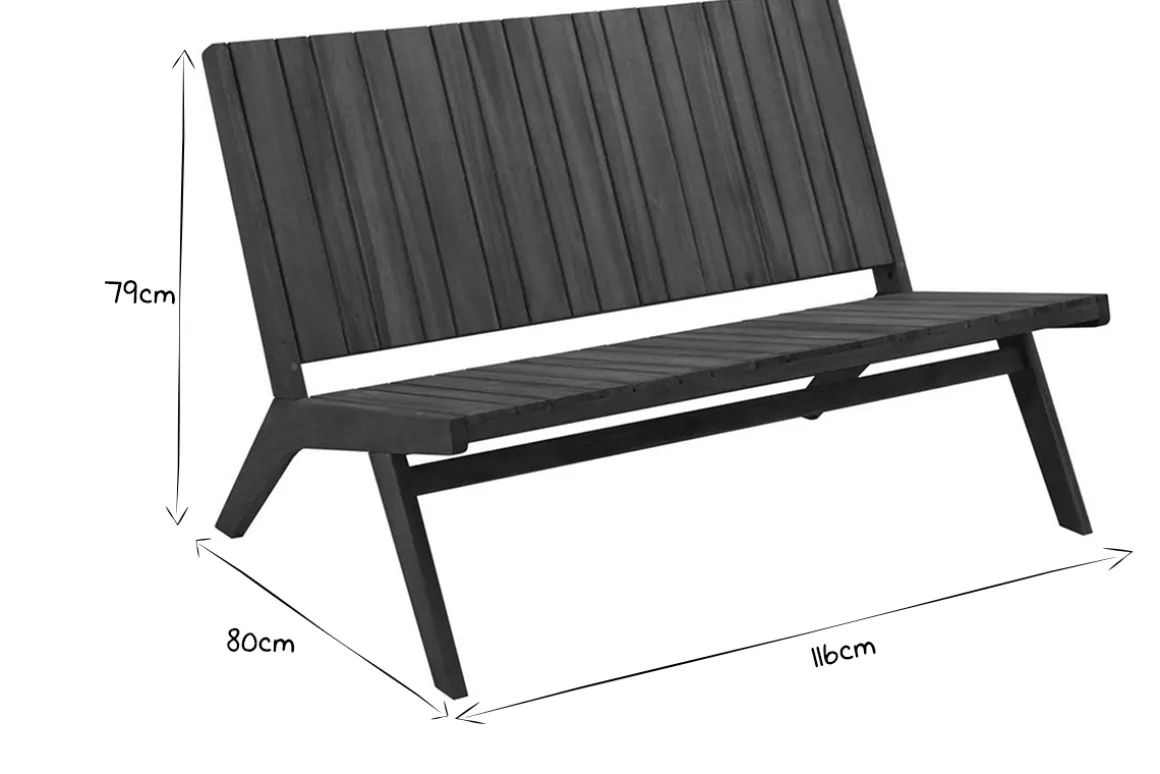 Miliboo Salon De Jardin-Banc de jardin en bois massif 2 places L116 cm TIDAK