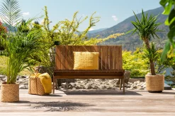 Miliboo Salon De Jardin-Banc de jardin en bois massif 2 places L116 cm TIDAK