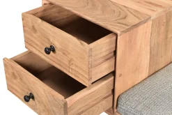 Miliboo Banc|Meuble D'entrée-Banc d'entrée avec rangements 2 tiroirs en bois clair massif L110 cm ALTY