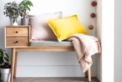 Miliboo Banc|Meuble D'entrée-Banc d'entrée avec rangements 2 tiroirs en bois clair massif L110 cm ALTY