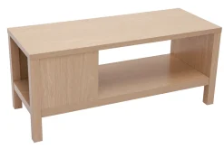 Miliboo Chaise En Bois|Banc-Banc d'entrée avec rangement finition bois clair chêne avec coussin banquette grège L100 cm GUMBY
