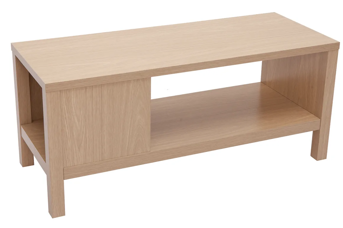 Miliboo Chaise En Bois|Banc-Banc d'entrée avec rangement finition bois clair chêne avec coussin banquette grège L100 cm GUMBY