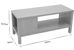 Miliboo Chaise En Bois|Banc-Banc d'entrée avec rangement finition bois clair chêne avec coussin banquette grège L100 cm GUMBY