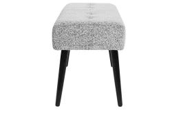 Miliboo Banc|Bout De Lit-Banc design capitonné en tissu effet laine bouclée gris chiné et métal noir L96 cm GUESTA