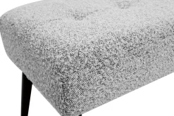 Miliboo Banc|Bout De Lit-Banc design capitonné en tissu effet laine bouclée gris chiné et métal noir L96 cm GUESTA