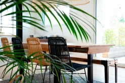 Miliboo Chaise En Bois|Banc-Banc industriel en bois manguier massif et métal noir L180 cm MADISON