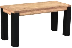 Miliboo Chaise En Bois|Banc-Banc industriel en bois massif et métal noir L95 cm TRAP