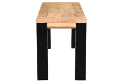 Miliboo Chaise En Bois|Banc-Banc industriel en bois massif et métal noir L95 cm TRAP