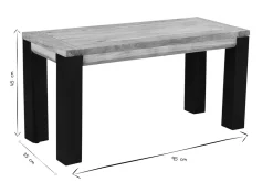 Miliboo Chaise En Bois|Banc-Banc industriel en bois massif et métal noir L95 cm TRAP