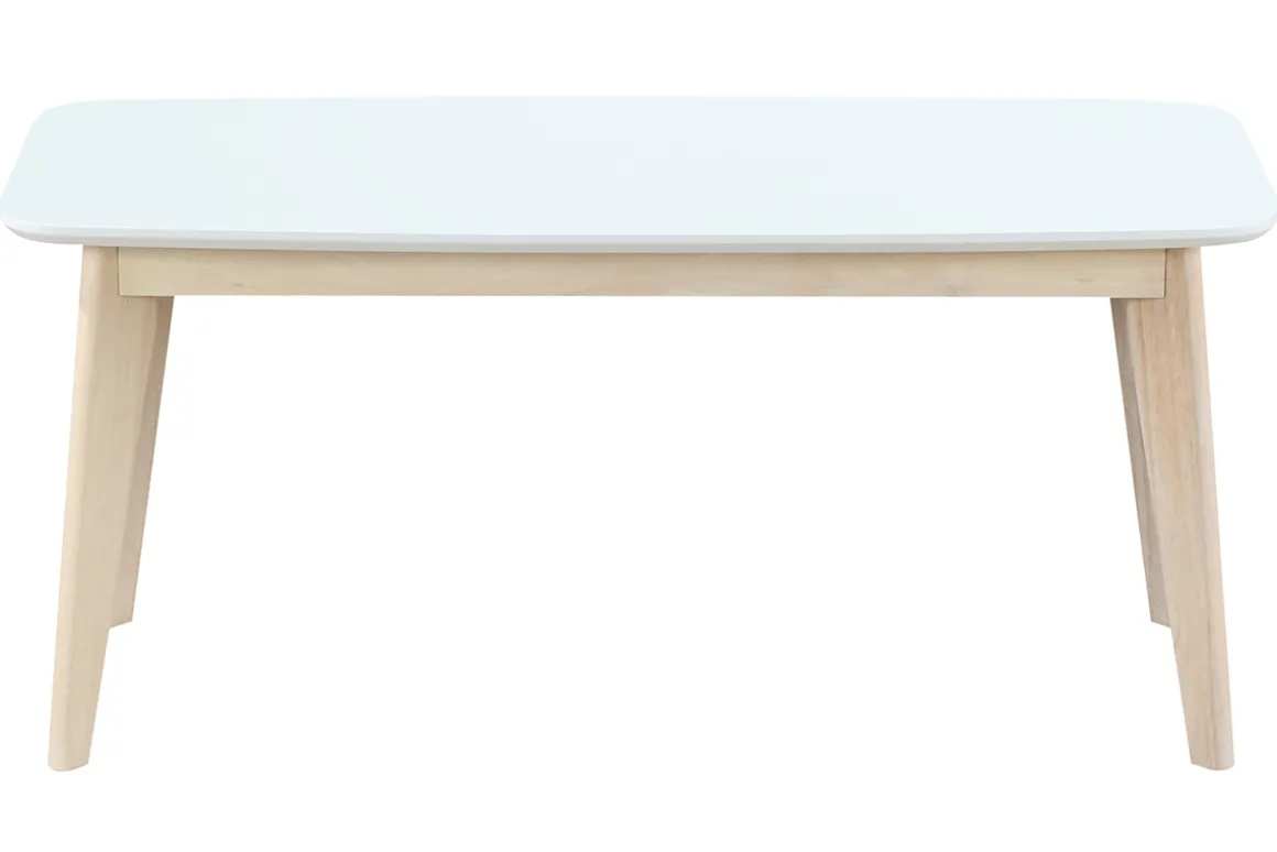 Miliboo Chaise En Bois|Banc-Banc scandinave blanc et bois clair L100 cm LEENA