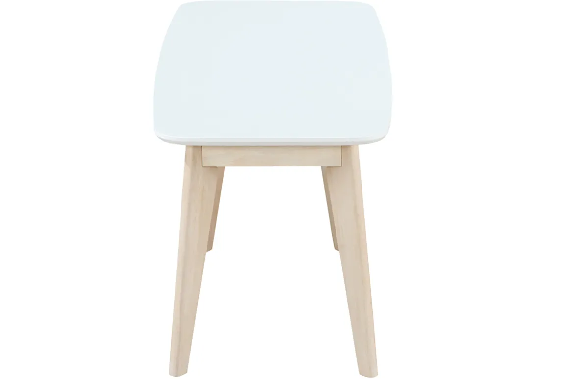 Miliboo Chaise En Bois|Banc-Banc scandinave blanc et bois clair L100 cm LEENA