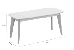 Miliboo Chaise En Bois|Banc-Banc scandinave blanc et bois clair L100 cm LEENA