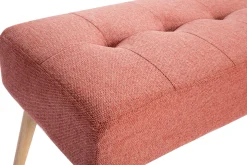 Miliboo Banc|Meuble D'entrée-Banc scandinave capitonné en tissu effet velours texturé terracotta et bois clair L96 cm GUESTA