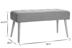 Miliboo Banc|Meuble D'entrée-Banc scandinave capitonné en tissu effet velours texturé terracotta et bois clair L96 cm GUESTA