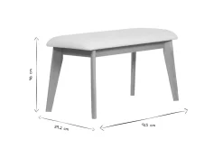 Miliboo Banc-Banc scandinave en tissu effet laine bouclée blanc et bois clair L92 cm ELION