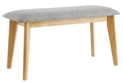 Miliboo Banc-Banc scandinave en tissu gris clair et bois clair L92 cm ELION