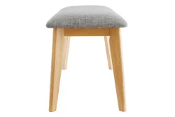 Miliboo Banc-Banc scandinave en tissu gris clair et bois clair L92 cm ELION