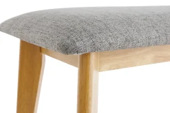 Miliboo Banc-Banc scandinave en tissu gris clair et bois clair L92 cm ELION