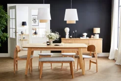 Miliboo Banc-Banc scandinave en tissu gris clair et bois clair L92 cm ELION