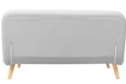 Miliboo Canapé Convertible|Voir Tous Les Canapés-Banquette convertible 2 places en tissu gris clair et bois clair AMIKO