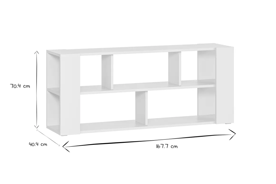 Miliboo Bibliothèque Et Étagère|Bibliothèque Et Étagère-Bibliothèque basse design blanche L168 cm MUSSO