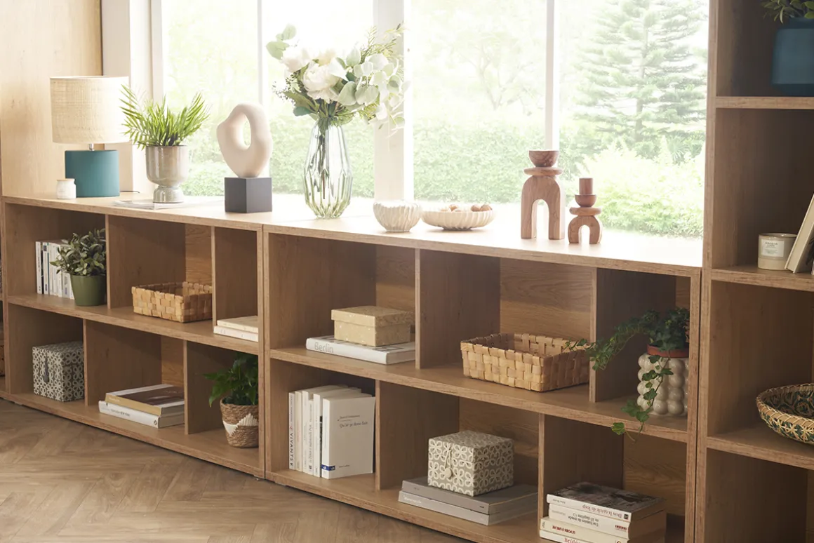 Miliboo Bibliothèque Et Étagère|Bibliothèque Et Étagère-Bibliothèque basse finition bois blanc L140 cm EPURE