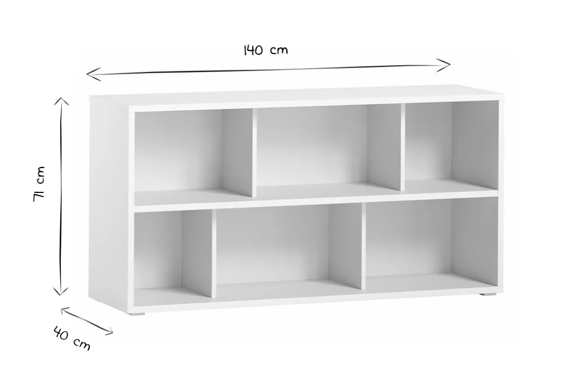Miliboo Bibliothèque Et Étagère|Bibliothèque Et Étagère-Bibliothèque basse finition bois blanc L140 cm EPURE