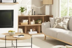 Miliboo Bibliothèque Et Étagère|Bibliothèque Et Étagère-Bibliothèque basse finition bois clair chêne L140 cm EPURE