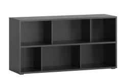 Miliboo Bibliothèque Et Étagère|Bibliothèque Et Étagère-Bibliothèque basse noire L140 cm EPURE