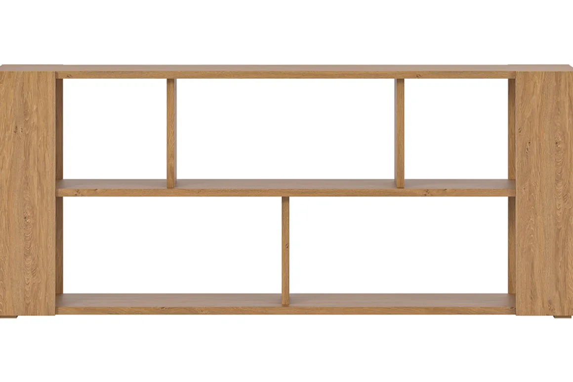 Miliboo Bibliothèque Et Étagère|Bibliothèque Et Étagère-Bibliothèque basse ouverte design finition bois clair chêne L168 cm MUSSO