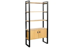 Miliboo Bibliothèque Et Étagère|Bibliothèque Et Étagère-Bibliothèque bois clair chêne et métal noir H195 cm OPAL