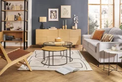 Miliboo Bibliothèque Et Étagère|Bibliothèque Et Étagère-Bibliothèque bois clair chêne et métal noir H195 cm OPAL