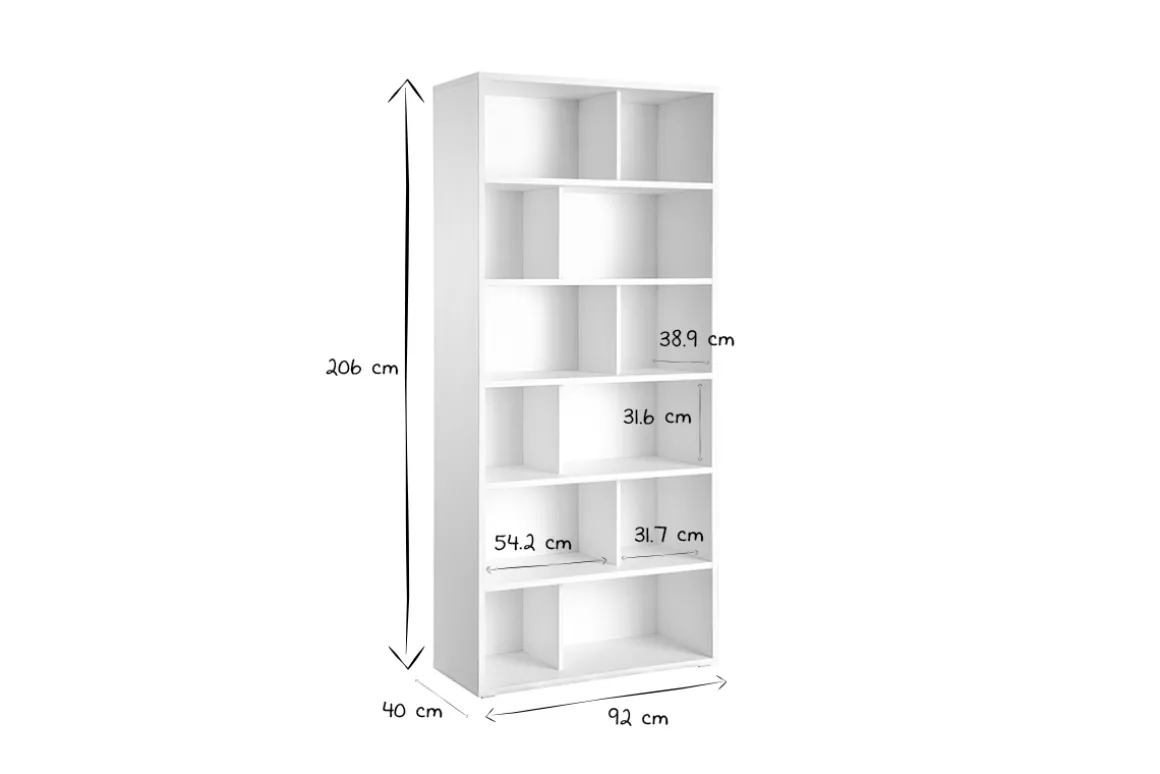 Miliboo Bibliothèque Et Étagère|Bibliothèque Et Étagère-Bibliothèque design bois blanc L92 cm EPURE