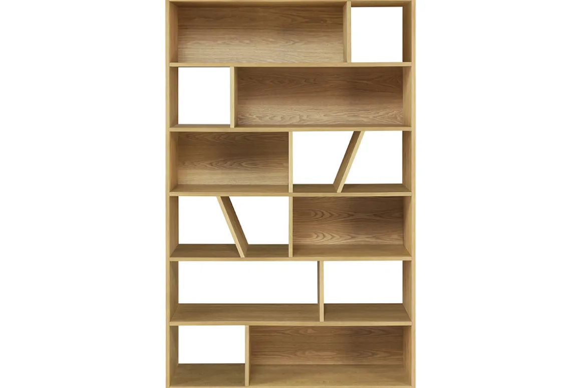Miliboo Bibliothèque Et Étagère|Bibliothèque Et Étagère-Bibliothèque design en bois clair L120 cm AZTEQUE